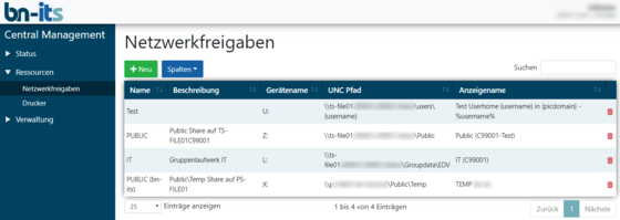 Netzwerkfreigabe definieren - bn-its GmbH
